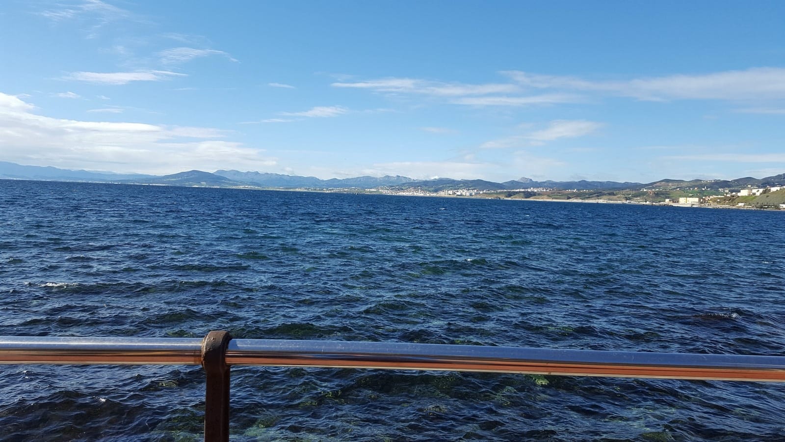 View across the bay of Ceuta towards the Moroccan coast and the Rif mountains