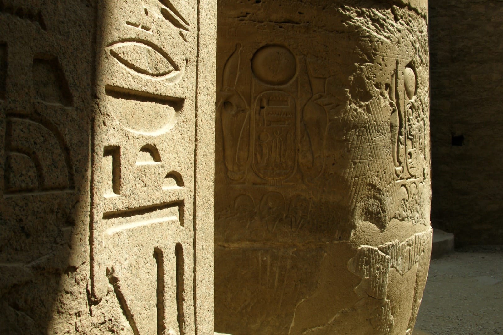 Columns of Luxor Temple on the east bank of the Nile in Luxor, Egypt