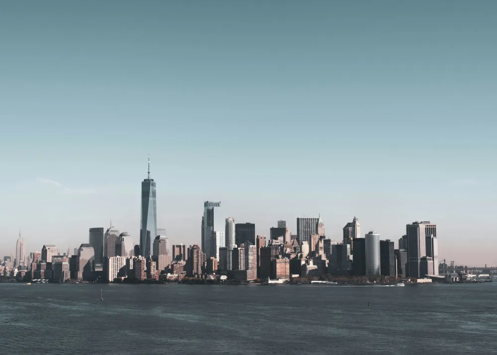 New York skyline beside the river